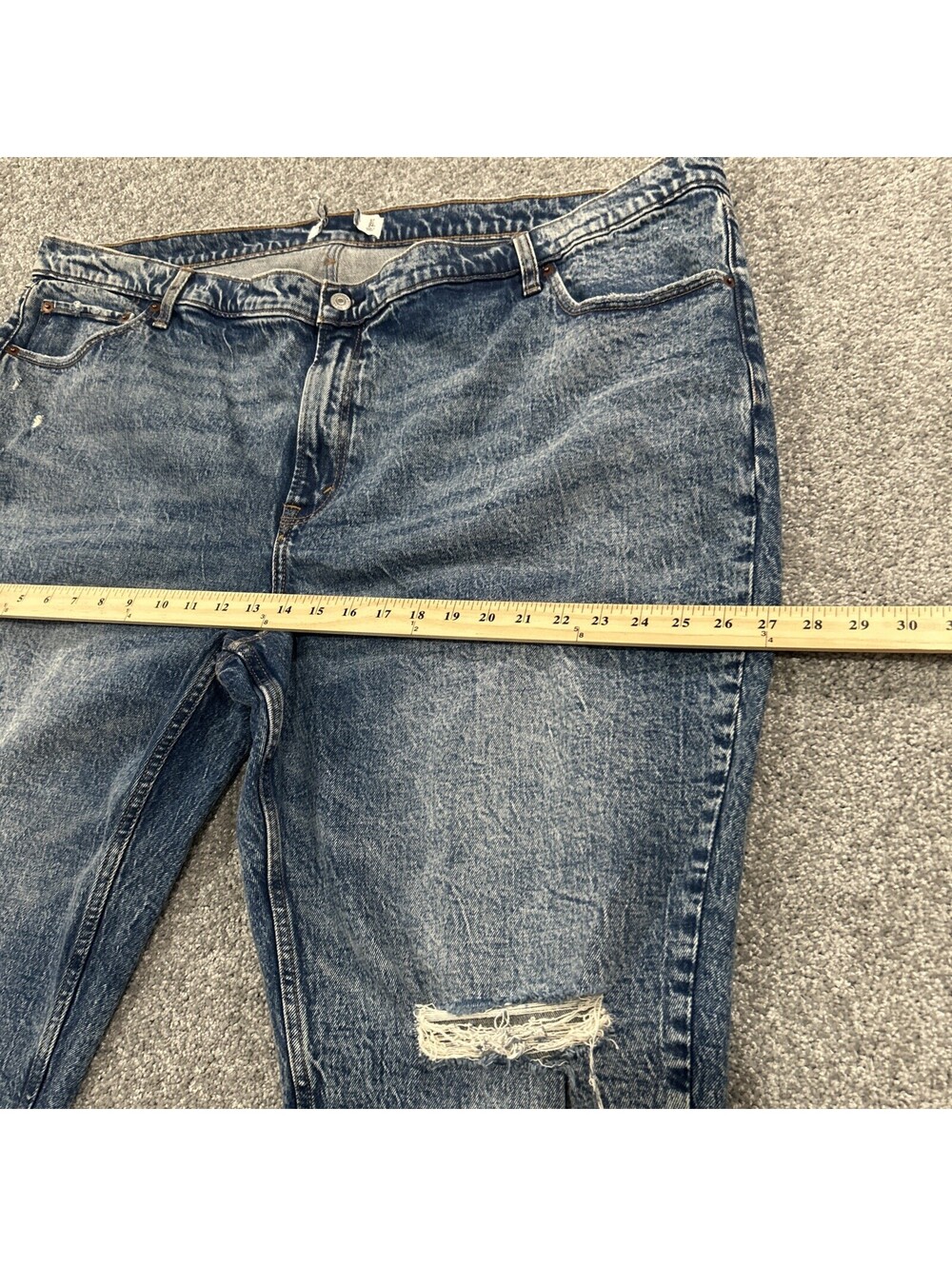 Distressed Jeans Womens Plus Size Cropped Straight Leg Abercrombie And Fitch - Picture 6 of 10